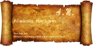 Almássy Mariann névjegykártya