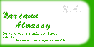 mariann almassy business card